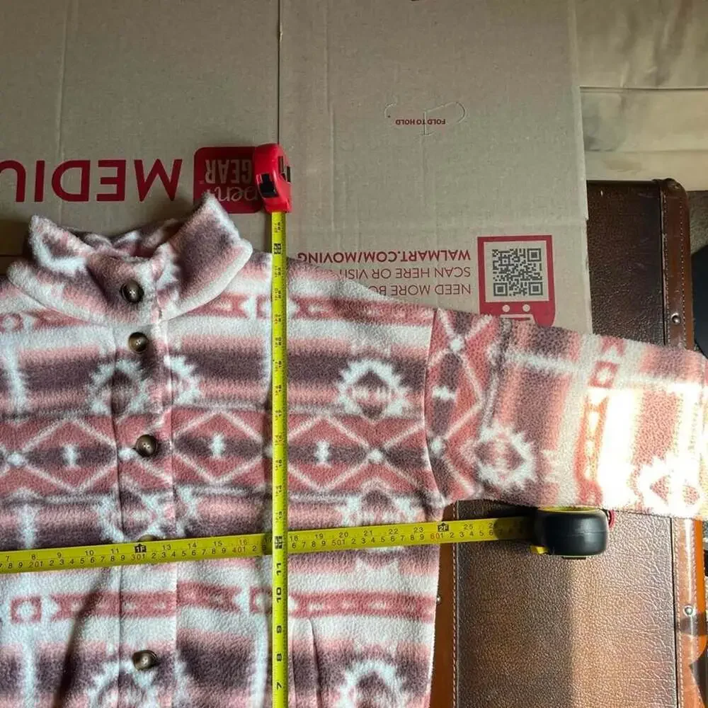 Aztec Fleece Sweater Women’s Medium Western Button Up Jacket